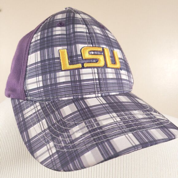 LSU Baseball Hat Captivating Headwear NCAA Purple Plaid Cap OSFA Embroidered - Picture 2 of 8